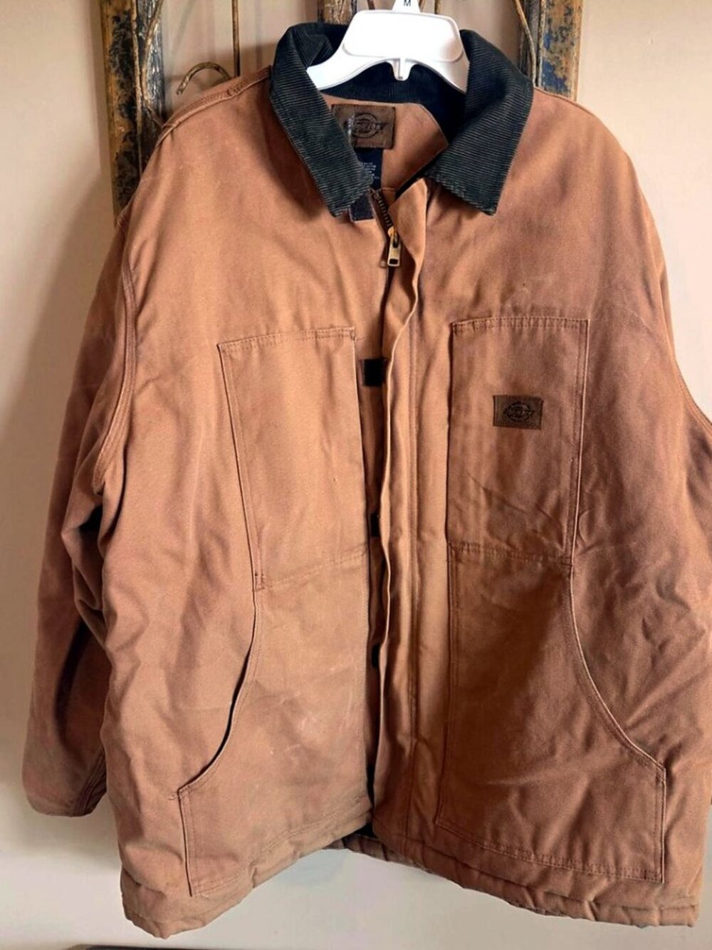 Dickies Men's Quilt Lined Work Jacket Corduroy Collar Tan Brown Duck Size 2XL